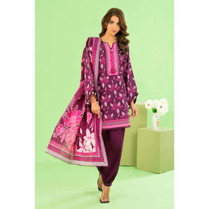 Ensemble Khaddar imprimé 3 pièces avec dupatta et taille élastique WNS-52037 - Product Image 2