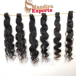 Paquetes alineados de cutícula Virgen sin procesar 100% Color negro Cabello largo Bodywave Extensiones de cabello humano de templo indio sin procesar - Product Image 1
