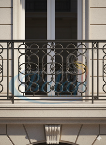 Grilles de balcon extérieures modernes en fonte grise moulées au sable, finition super sablée et polie, sans cadre, réglables, Balaji - Product Image 2