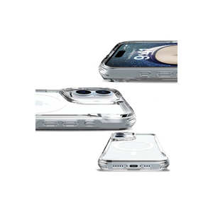 Coque en silicone transparente compatible MagSafe pour iPhone 16 Plus, protection contre les chocs, coque arrière anti-traces de doigts, PC rigide - Product Image 4