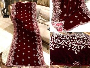 High Quality Beautiful Bridal <b>Shawls</b> <b>Embroidered</b> Pakistani <b>Shawls</b> Best Prices Custom Packaging - Product Image 4