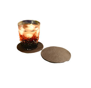 Different Theme Hand Made Flower Embossed 100% Real Leather Around Various Cups <b>Coasters</b> Soft Leather <b>Drink</b> <b>Coaster</b> Round - Product Image 4