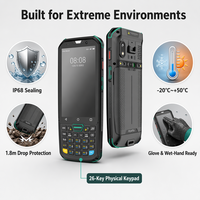 Terminal Industrial Lector 2D, Teclado de 26 Botones, IP68 Resistente al Agua, Android 13, Batería de 5100mAh