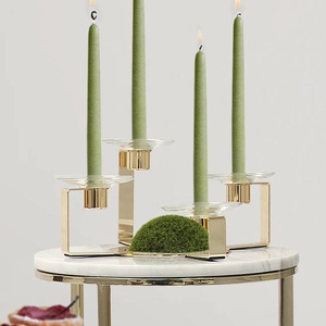 เชิงเทียนโลหะแบบ4แขนสีทองสำหรับตกแต่งเทศกาลคริสต์มาสขายดีที่วางเชิงเทียนทำด้วยมือสำหรับวางบนโต๊ะเสาไฟสำหรับตกแต่งบ้าน - Product Image 3