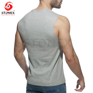 Débardeur en coton bon marché 2024 vêtements de sport pour hommes vente en gros de débardeur d'entraînement pour hommes débardeur de jogging pour hommes - Product Image 3