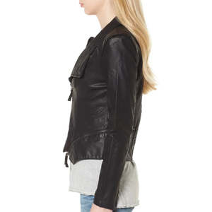 Vente en gros de vêtements pour femmes de haute qualité veste en cuir d'automne manteaux pour femmes veste de motard pour femmes - Product Image 3