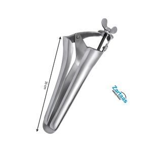 Spéculum vétérinaire Polansky en acier inoxydable de haute qualité, instruments d'élevage, 27 cm, 2 lames vers le haut et 1 lame vers le bas - Product Image 2