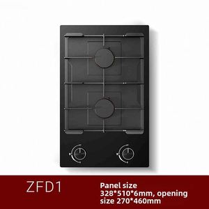 Cuisinière à gaz liquéfié encastrable de luxe, quatre brûleurs, flamme puissante, surface en verre trempé, pour usage domestique - Product Image 2