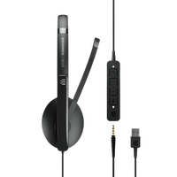 EPOS ADAPT 135 Headset Telepon Headband dengan Colokan USB Asal CN Model 1000907 Paket 5 Unit
