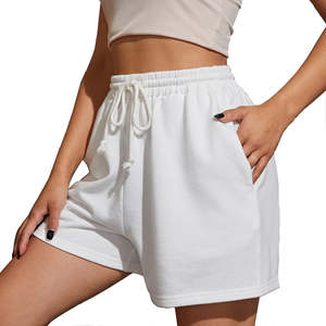 Pantalones cortos de chándal de algodón personalizados para mujer, nuevo diseño, pantalones cortos informales transpirables para gimnasio, teñidos lisos, venta al por mayor - Product Image 1