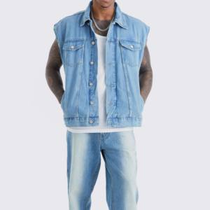 Veste bouffante en laine délavée pour hommes gilet respirant léger rembourré manches bouffantes vêtements d'extérieur chauds manteau bouffant d'hiver garçons - Product Image 5