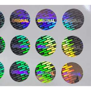 Étiquettes personnalisées en polyester holographique argenté SPICK GLOBAL, autocollantes, résistantes à l'eau, impression UV, surface laminée avec code-barres - Product Image 3