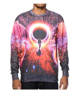 Sudadera de cuello redondo de lana de poliéster 100% personalizada con sublimación completa patrón sólido Opción de talla grande para hombres - Product Image 4