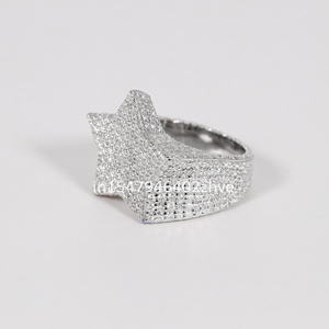 Último anillo de Hip Hop Magnificence para hombre, oro blanco de 14kt con moissanita completamente tachonada cultivada en laboratorio, diseño elegante para ropa de fiesta - Product Image 3