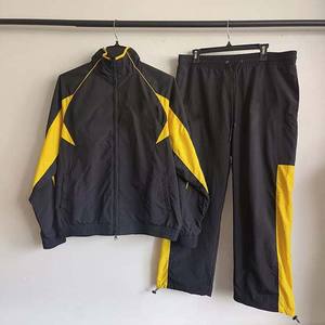 Ensemble deux pièces coupe-vent surdimensionné unisexe pour homme, style streetwear évasé, avec capuche, imprimé, réfléchissant, patchwork hip-hop - Product Image 6