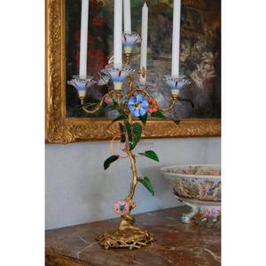 เชิงเทียนโลหะทรงสูง5แขนสำหรับตกแต่งบ้านและระเบียงเชิงเทียนสีทอง - Product Image 4