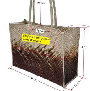 Bolso informal Pandanus con estampado geométrico, dos asas, ligero, parte superior abierta, para uso diario, para mujer - Product Image 2