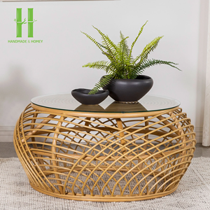 Table basse en rotin naturel moderne de haute qualité, fabriquée à la main, écologique, durable, meubles de maison en provenance du Vietnam, artisanat - Product Image 1