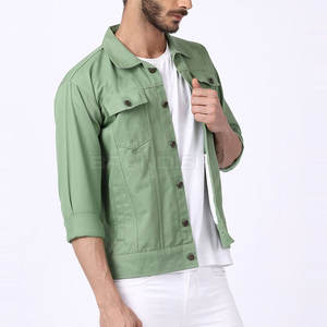 100% algodón 2025 último estilo chaqueta vaquera para hombre venta al por mayor superventas bajo MOQ servicio OEM chaqueta de invierno vaquera - Product Image 3