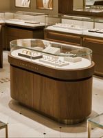 Comptoir de présentation 3D en bois haut de gamme pour bijoux – Vitrine de boutique élégante pour bijoux