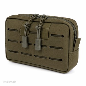 Pochette utilitaire en nylon 600D découpée au laser, étanche et robuste, fixation MOLLE horizontale, pochette administrative verticale, conception détachable à glissière - Product Image 1