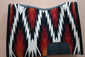 Alfombrilla de sillín de caballo contorneada occidental, lana NZ con forro de tela, manta de equitación ecuestre rellena de algodón - Product Image 4