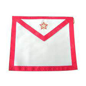 Master Mason Scottish Rite Masonic Delantal Blanco y Rojo Moire Mejor Calidad - Product Image 5