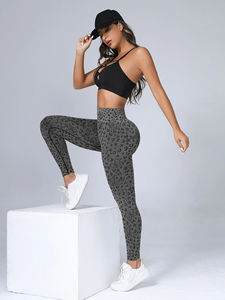 Taille haute grande taille Fitness blanc Leggings plante motif Sublimation femmes pantalons impression numérique entraînement Sport femmes Legging - Product Image 5