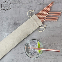 100% pur cuivre paille réutilisable ayurvédique pureté cuivre paille à boire taille personnalisée avec barre accessoires boîte emballée