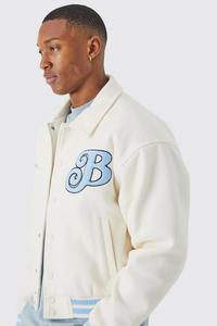 High Quality Wool Varsity Bomber <b>Jacket</b> Custom Embroidery Chenille <b>Patches</b> Plus Size Streetwear for College Baseball Winter - Product Image 3