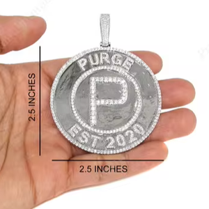 Lujo personalizado 925 plata esterlina Iced Moissanite colgante collares chapado en oro blanco para hombres para fiestas precio al por mayor - Product Image 3