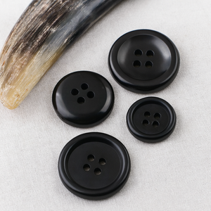 Handmade Natural Eco-Friendly Royal Artisans Buffalo Horn <b>Buttons</b> <b>Black</b> Polished Finish 4-Hole Shirt Coat Sweater Sewing Craft - Product Image 3