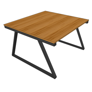 Minimalist TrapezBamboo II 2-person Cluster <b>Desk</b> 120x120cm Steel Legs Assembled - Product Image 6
