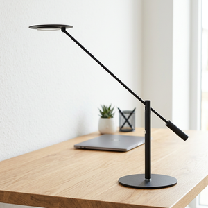 Lámpara de Mesa Minimalista de Hierro Pequeña Lumetal, Ajustable, con Alimentación CA, Pantalla Redonda Negra, LED E27, para Sala de Estar, Dormitorio, Oficinas - Product Image 4