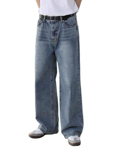 Fabrication personnalisée par Stitchmode Pantalon en denim droit intemporel de haute qualité Jeans amples - Product Image 4