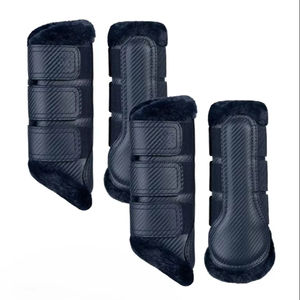Bottes de brossage pour chevaux de qualité supérieure, fabriquées sur mesure au Pakistan, rembourrage protecteur absorbant les chocs pour le soutien des tendons et des jarrets - Product Image 1