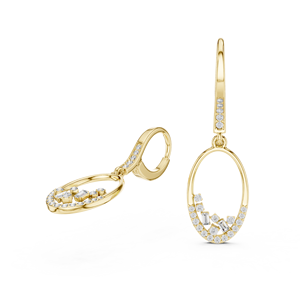 Pendientes de Aro Ovalados con Moissanita de Corte Redondo, Plata de Ley 925, Modelo 455 - Product Image 3