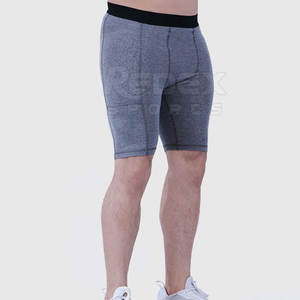 Shorts de compression de sport pour hommes de haute qualité, 100 % coton, taille élastique, motif uni, séchage rapide, tricoté - Product Image 5