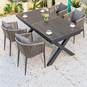 Ensemble de salle à manger de jardin de luxe moderne pour 8 personnes, extensible, nouveau design, <span class=keywords><strong>table</strong></span> et chaises en <span class=keywords><strong>aluminium</strong></span> pour terrasse - Product Image 3