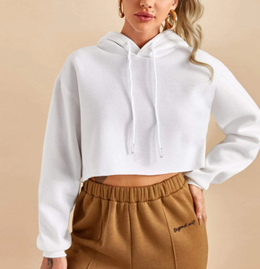 Top Corto con Capucha para Mujer, Talla Grande, de Algodón de Alta Calidad, Transpirable, Estilo Urbano 3D, con Logotipo Frontal Personalizable - Product Image 6