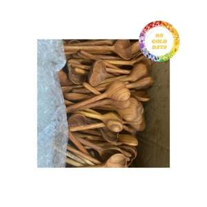 Juego de cuchara de madera natural hecha a mano para cocinar, servir y comer, utensilios de cocina ecológicos para uso diario en la cocina - Product Image 2