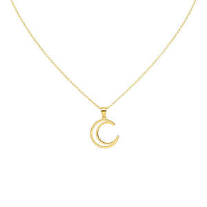 Colgante de Plata Marcada con Sello, con Luna Encantadora Chapada en Oro y Aleación de Zinc para Mujer, Collares Modernos con Temática Religiosa Cristiana, Regalo - Product Image 3