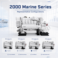 Moteur diesel marin SCDC série MTU 2000 10V 2000M94 2450 tr/min à démarrage électrique avec boîte de vitesses pour yacht, bateau de patrouille et bateau de travail