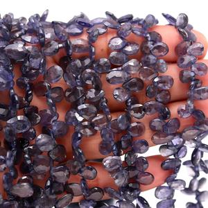 Cuentas de piedras preciosas con forma de pera facetada de iolita Natural, precio al por mayor, cuentas de iolita para fabricación de joyas, briolette de iolita hecha a mano a granel - Product Image 3
