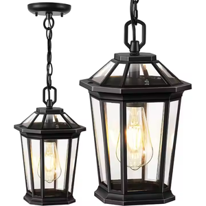 Lámpara colgante de hierro y metal de la mejor calidad, luces clásicas de linterna de metal negro de Azora Industries - Product Image 3