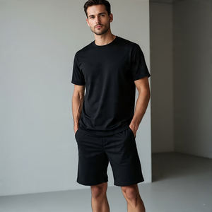 High Quality <b>Men</b> Two Piece <b>Shorts</b> <b>Set</b> <b>Men</b> Suits Acid Wash Cotton 100% <b>T</b> <b>Shirts</b> Jogger Running Stone Wash <b>Shorts</b> <b>Sets</b> - Product Image 3