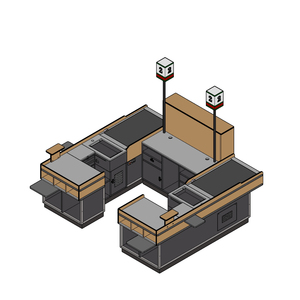 High Quality Modern Design Durable Integrated POS <b>Checkout</b> <b>Counter</b> Combination - Product Image 4