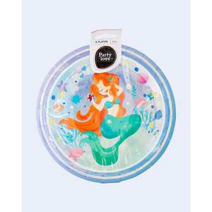 Platos de Papel con Diseño de Sirena para Fiestas, 23 cm, 8 Piezas, Vajilla Desechable para Fiestas - Product Image 1