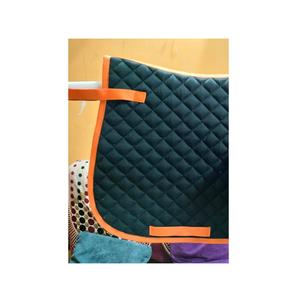 Tapis de selle de cheval anglais vert foncé de qualité supérieure de designer tissu de forage en polycoton doux et confortable équitation anglaise équestre - Product Image 6
