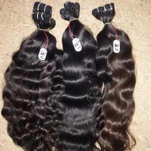 Extensiones de cabello indio virgen, mechones rizados rectos ondulados, cabello Temple - Product Image 1